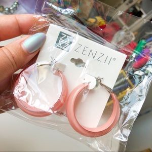 Zenzii Jewelry - NWT Zenzii Pink Hoops Zenzii Jewelry - NWT Zenzii Pink Hoops